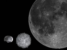 Comparación de Vesta Ceres y la Luna