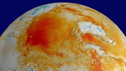 NASA Imagen Satelital Térmica del Polo Norte