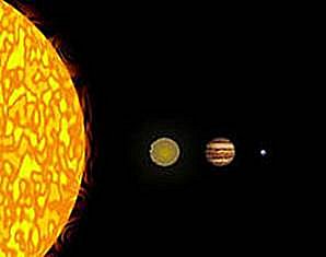 La ilustración muestra el tamaño de nuestro Sol comparado con una enana marrón, Júpiter y la Tierra.