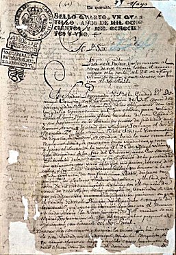 Documento de la Real Audiencia