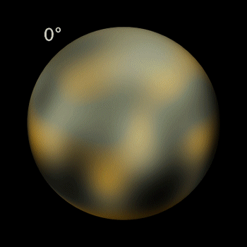 Plutón en su movimiento de rotación
