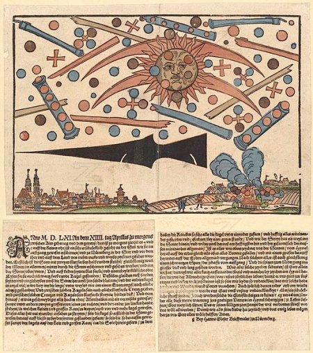 Aviso de prensa (una forma primitiva del periódico) impreso el 14 de abril 1561 en Nuremberg