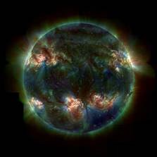 Imagen de la fotósfera solar en el espectro ultra violeta