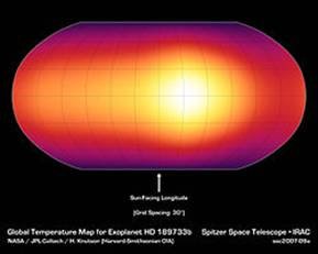 Mapa de la temperatura global de HD 189733b