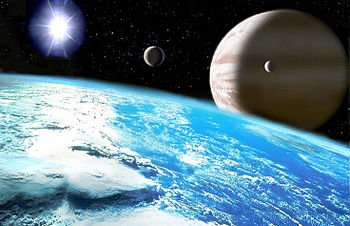 Representación artística de un exoplaneta gigante